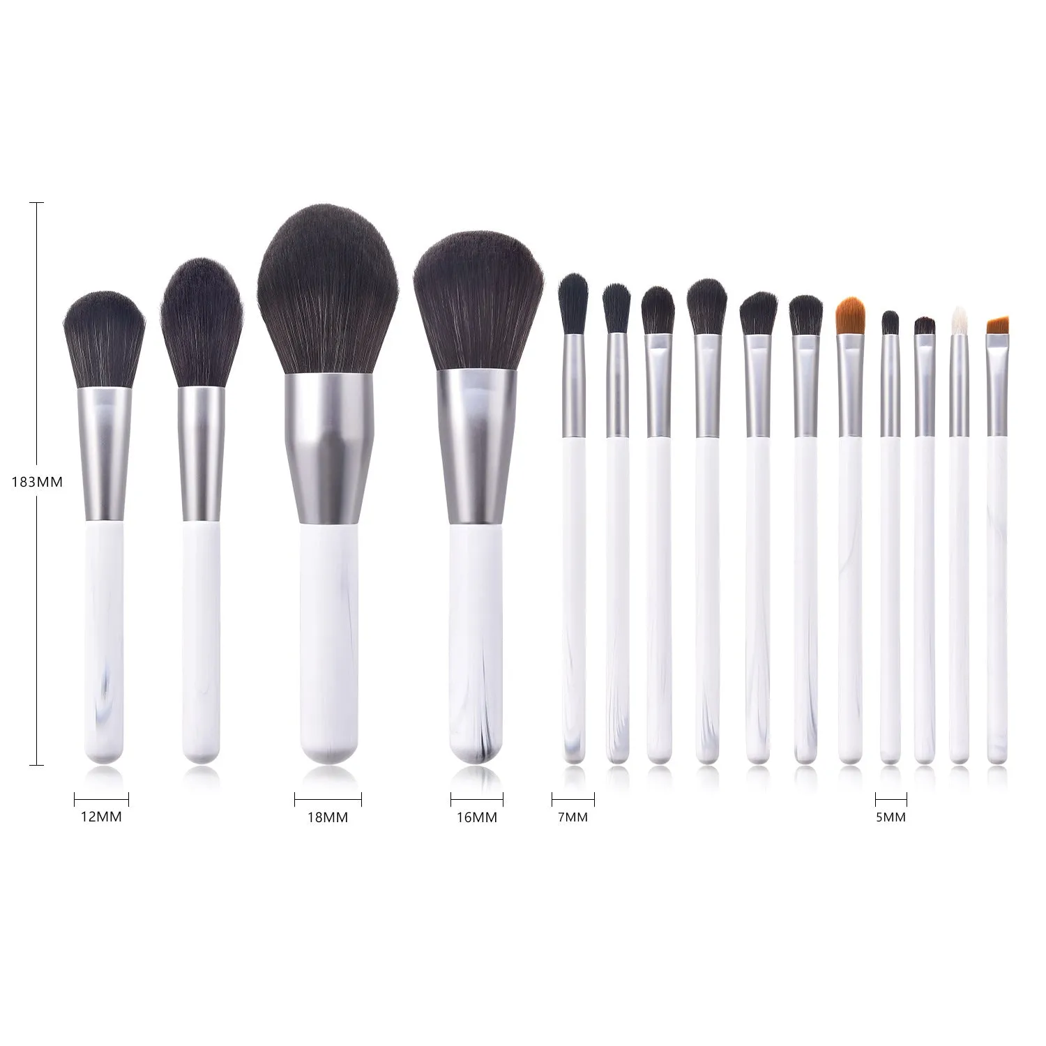 15 Piece Designer Pro Sleek Brush Set - MQO 25 pcs