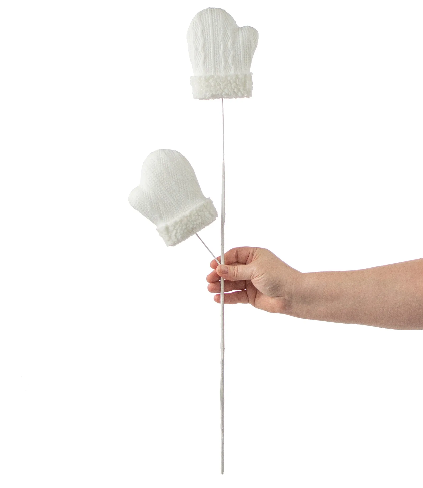 26" Snow Mitten Spray: White