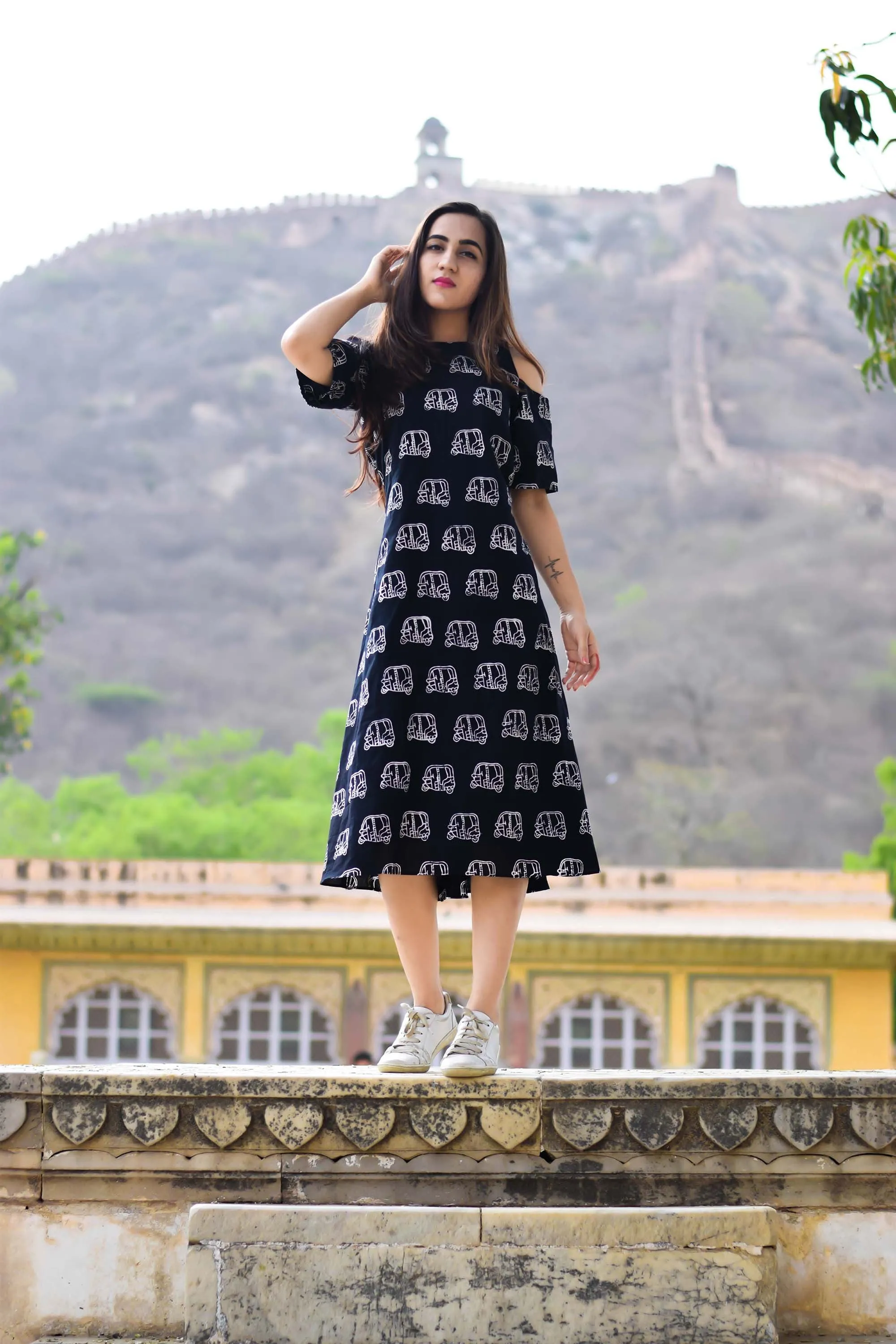 Auto Cold Shoulder Dress