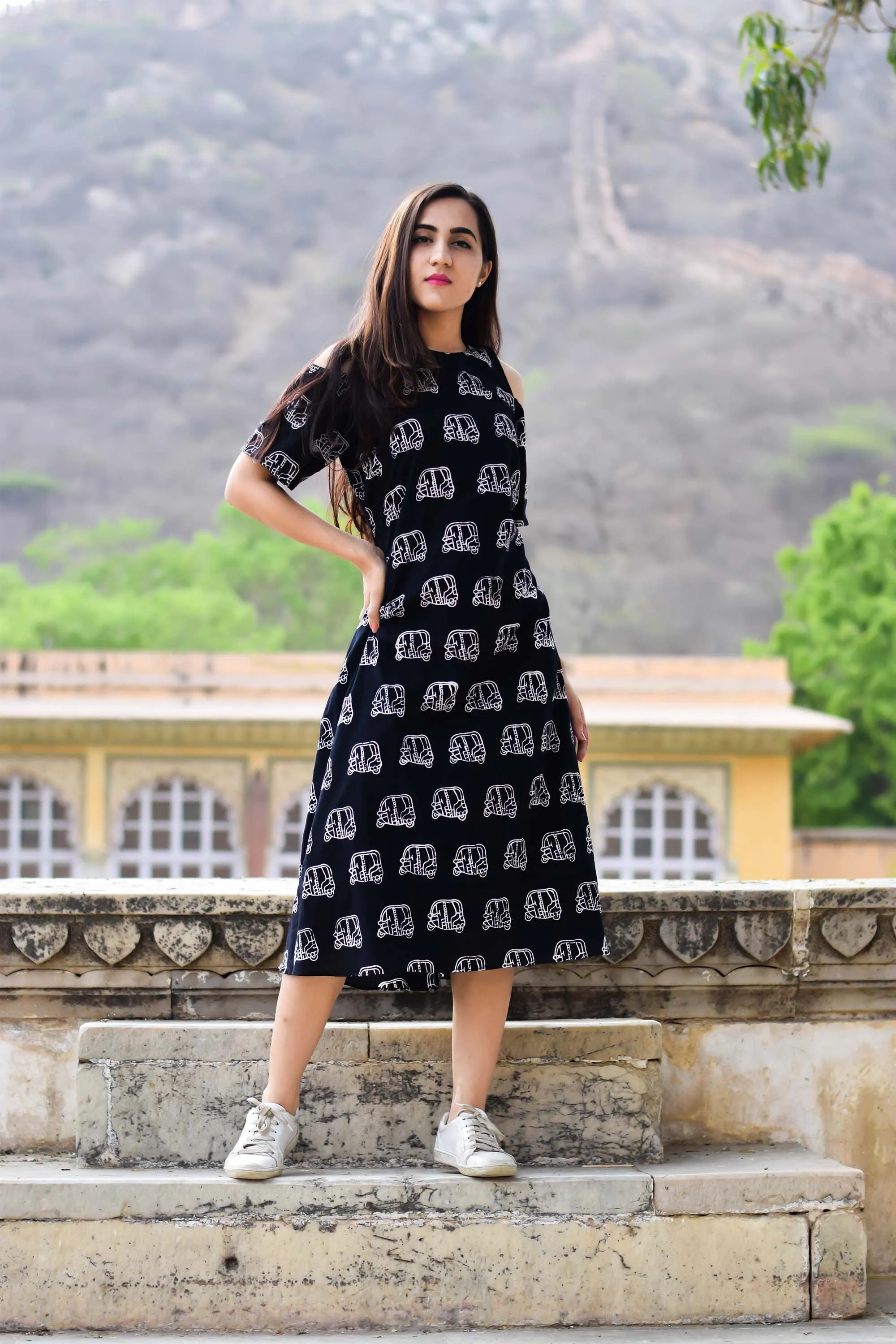Auto Cold Shoulder Dress