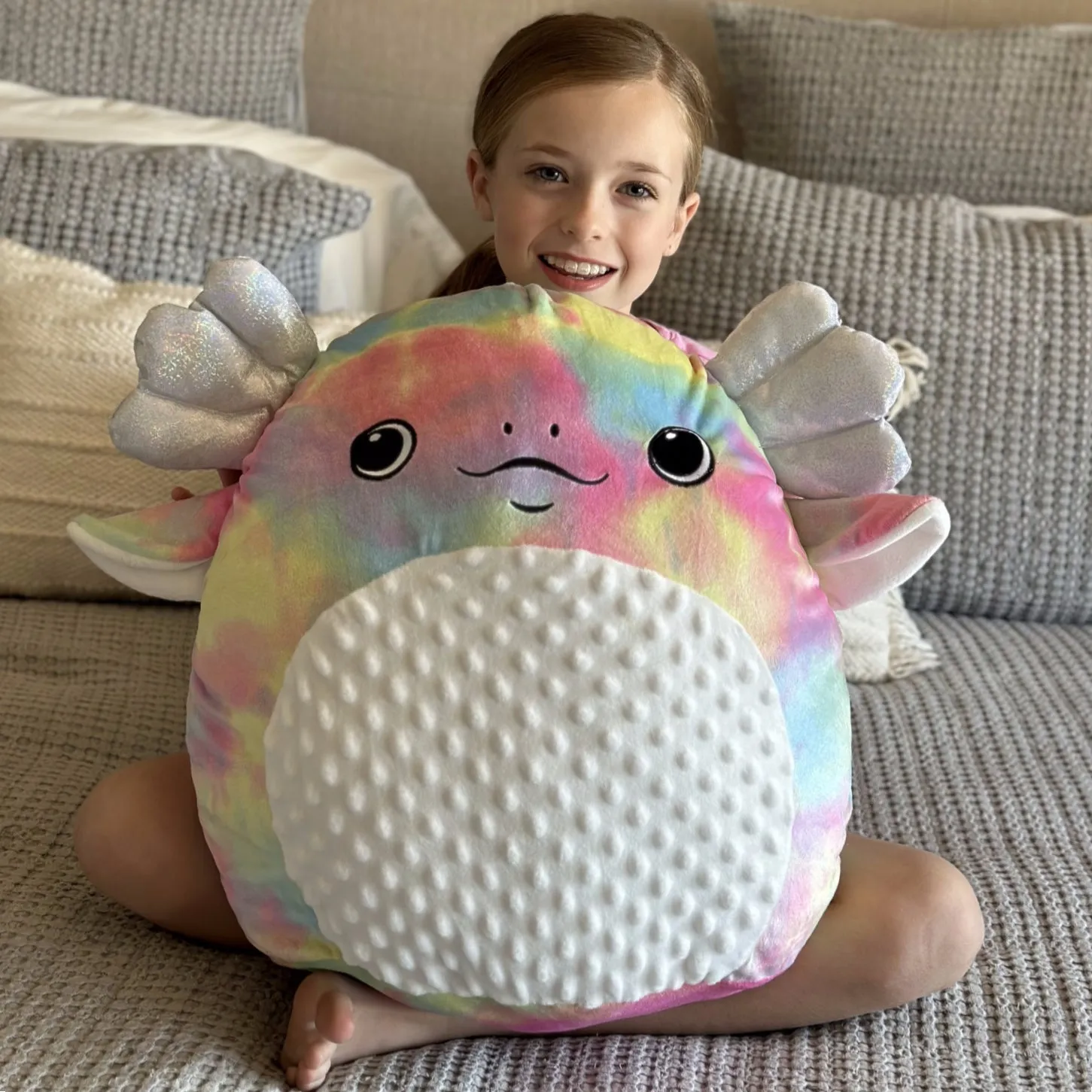 Axolotl Plush Toy Salamander Stuffed Toy, Colorful, 16 Inches