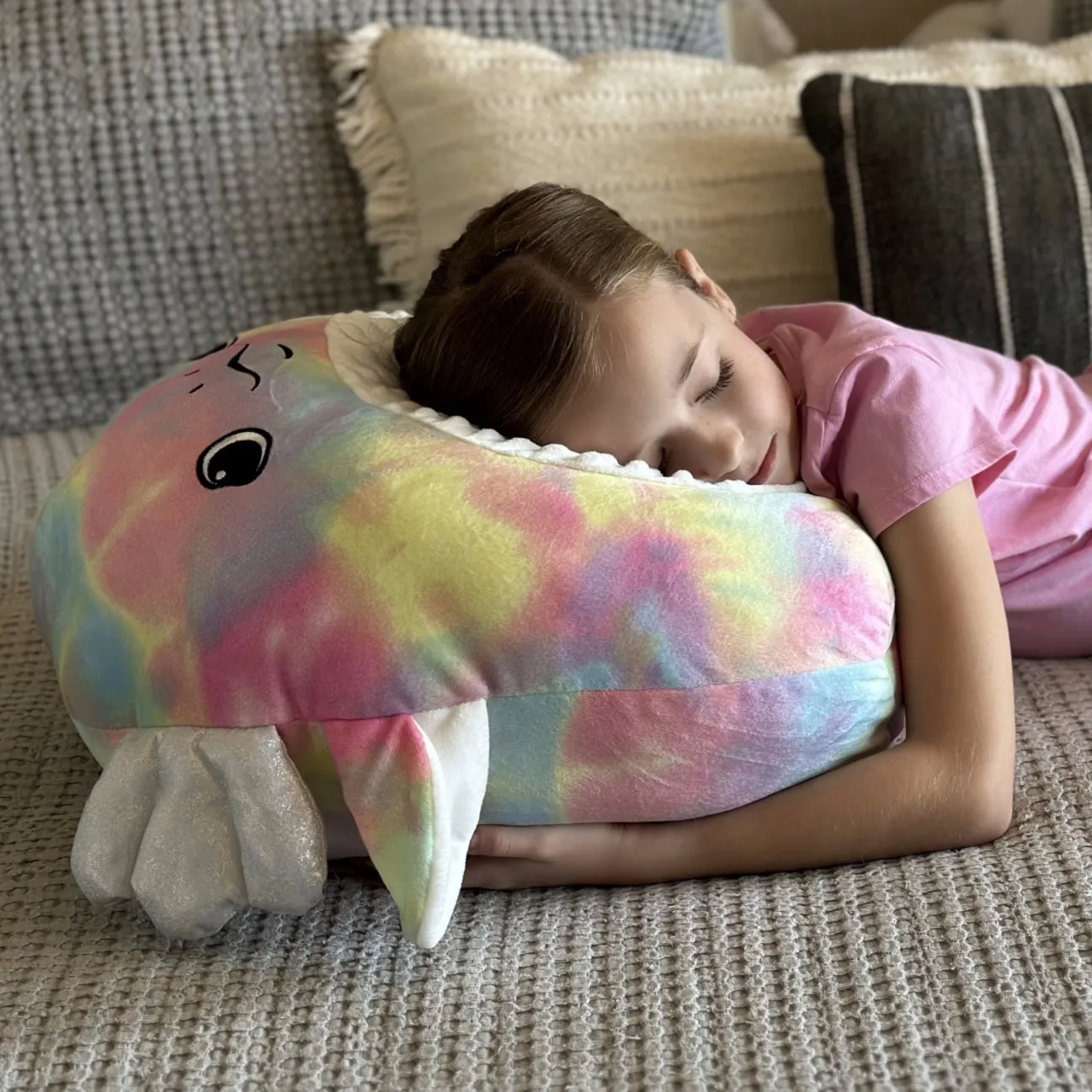 Axolotl Plush Toy Salamander Stuffed Toy, Colorful, 16 Inches