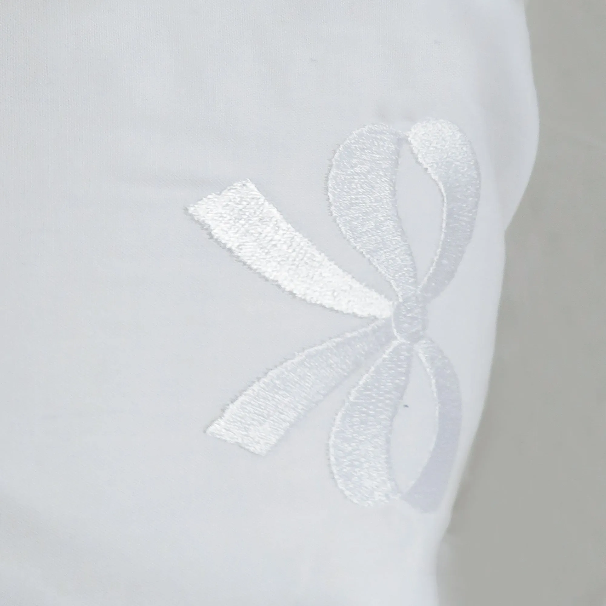 Bows Cotton Embroidered Neck Bolster Case