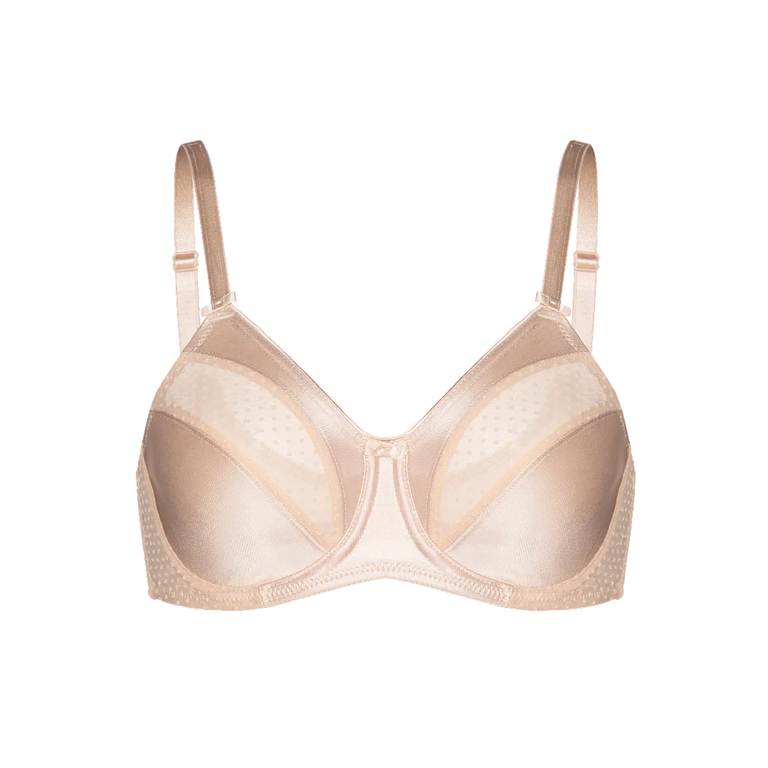 BR200 - minimizer bra with dot mesh insert