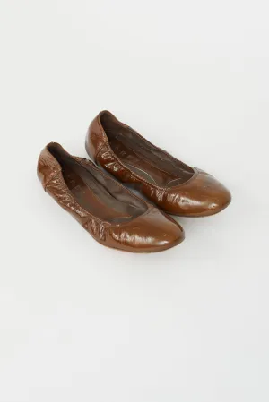 Brown Patent Leather Ballet Flat