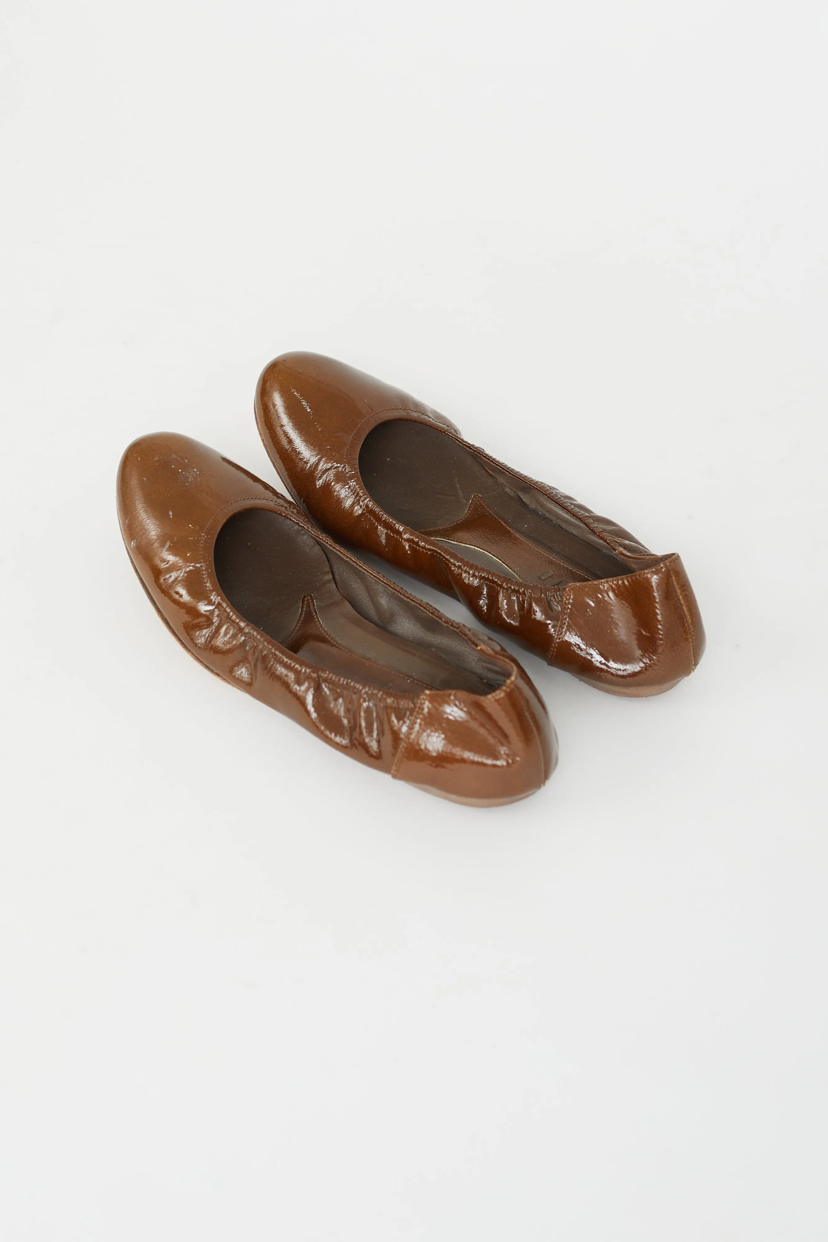 Brown Patent Leather Ballet Flat