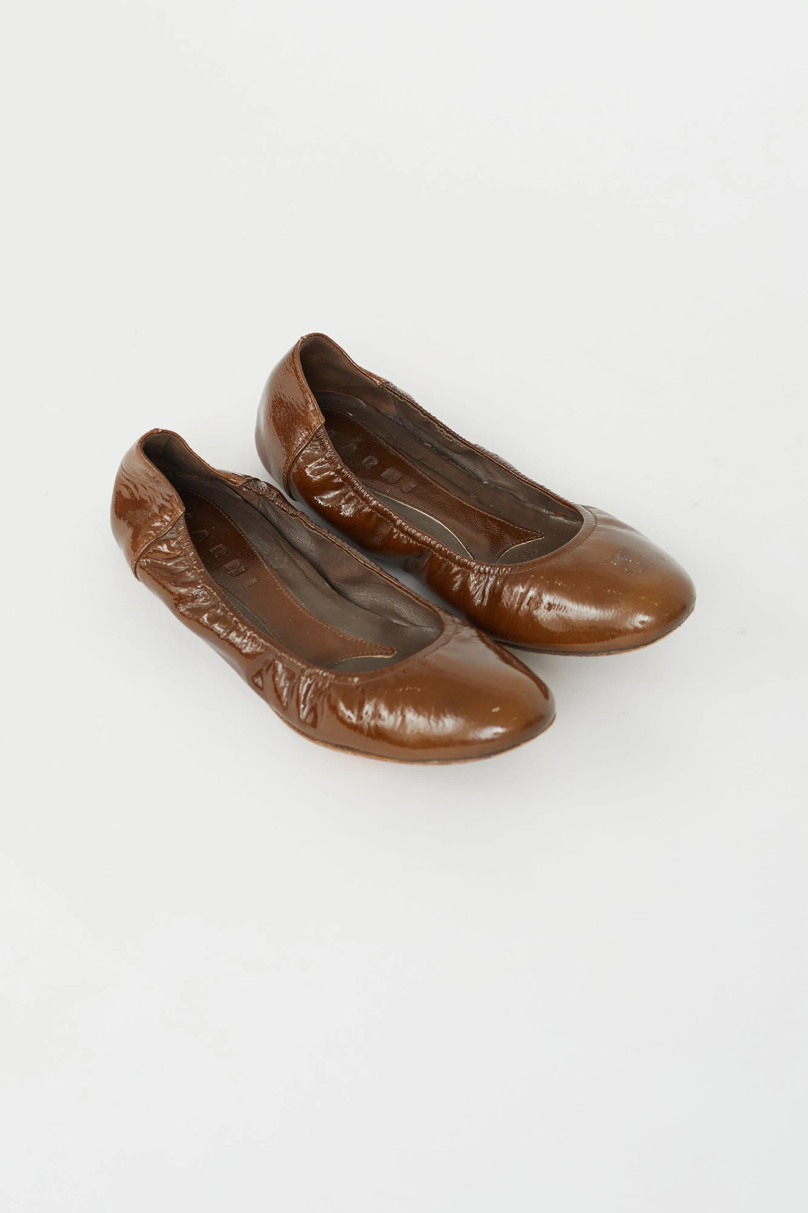 Brown Patent Leather Ballet Flat