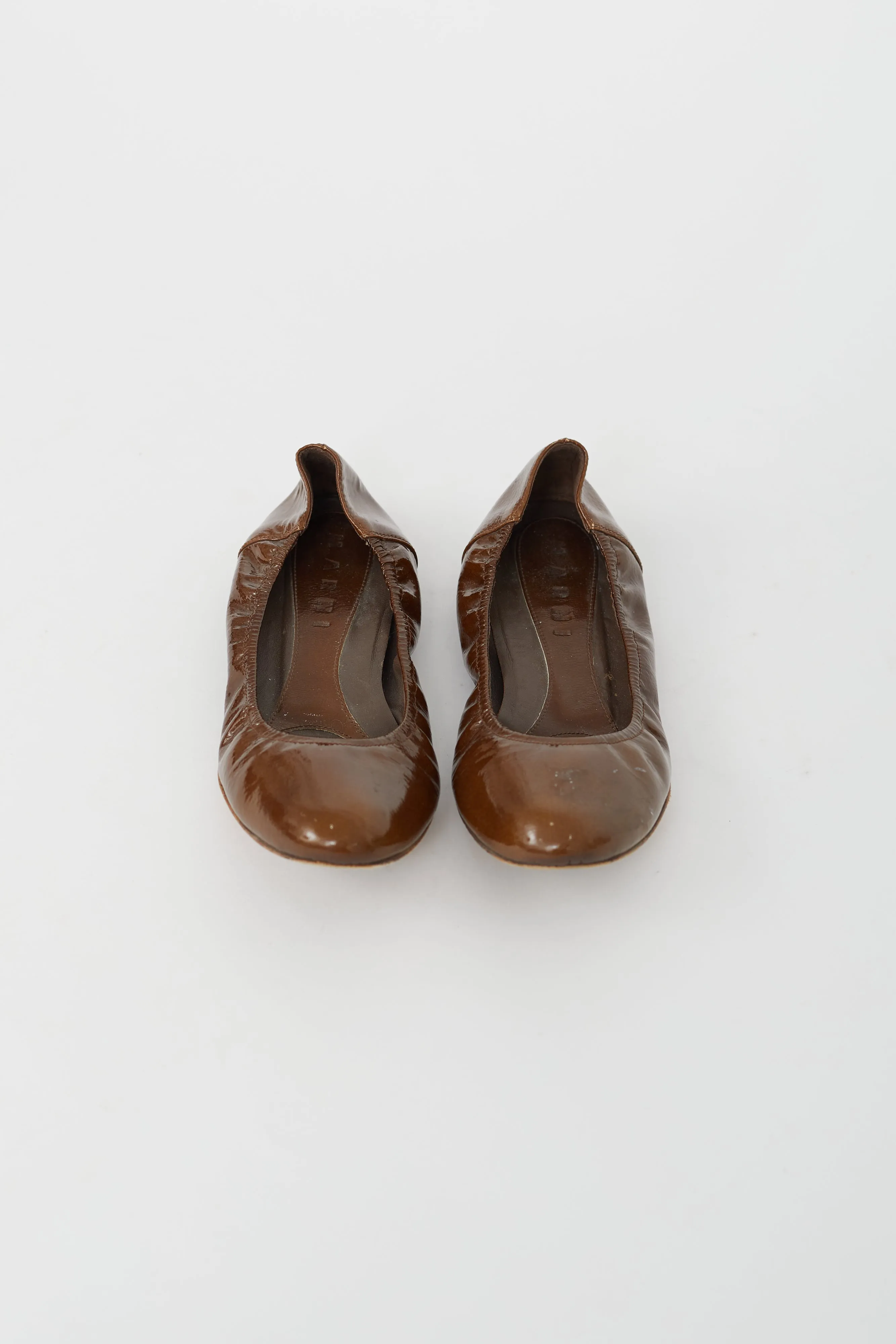 Brown Patent Leather Ballet Flat