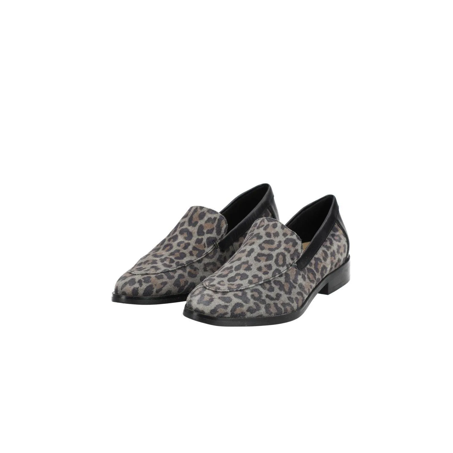 Clarks Leopard Print Bizzy Dawn Loafers Suede Leather Multicolour Colour For Women