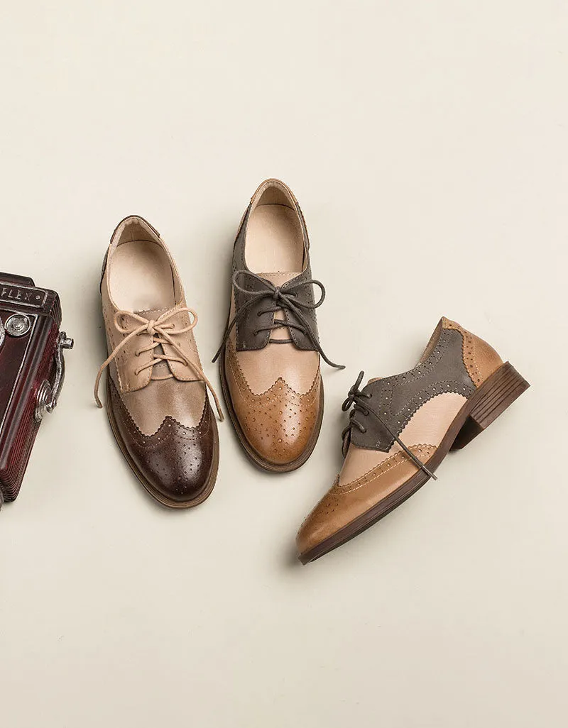 [Clearance]Handmade Brogue Oxfords for Women