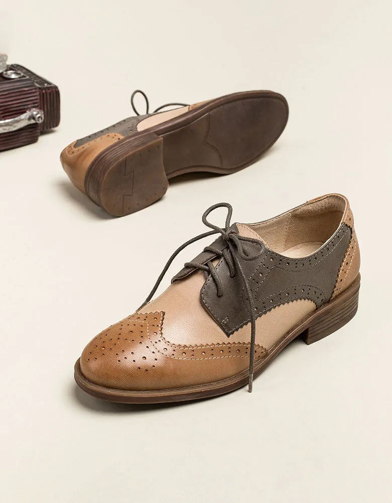 [Clearance]Handmade Brogue Oxfords for Women