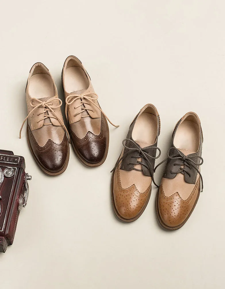 [Clearance]Handmade Brogue Oxfords for Women
