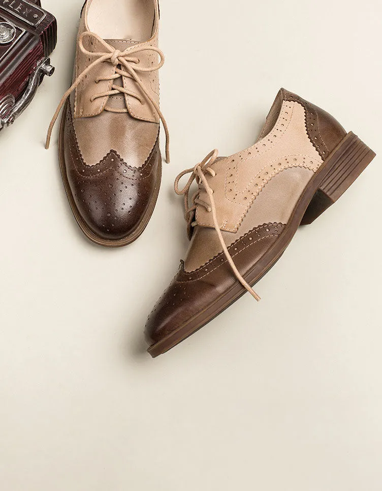 [Clearance]Handmade Brogue Oxfords for Women
