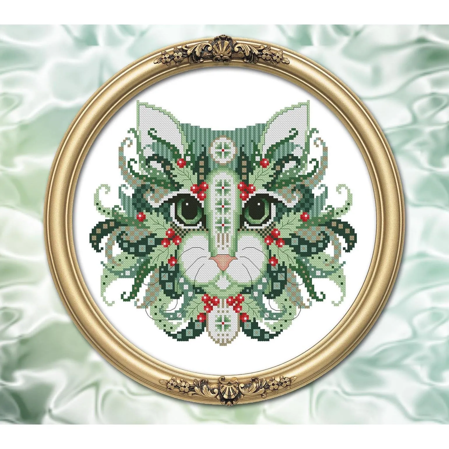 Colorful Cats - Hollyberry Pattern