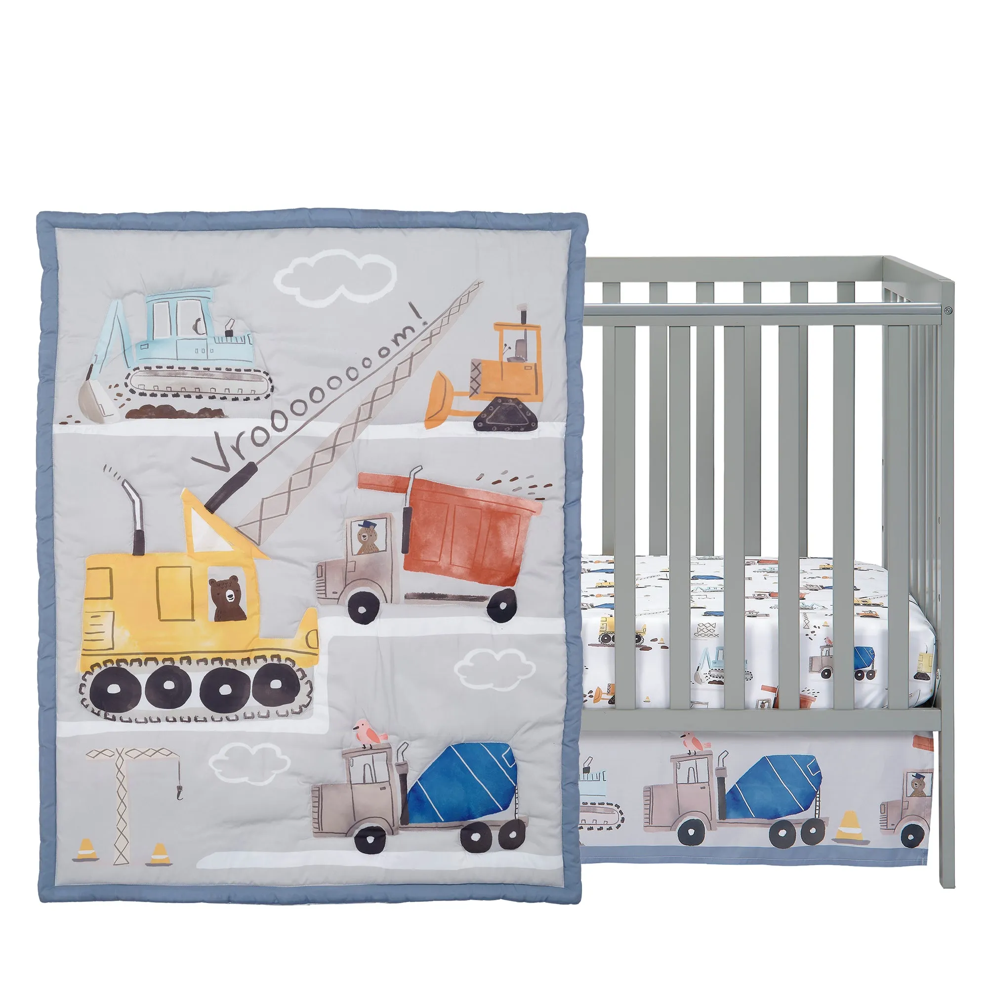 Construction Zone 3-Piece Crib Bedding Set