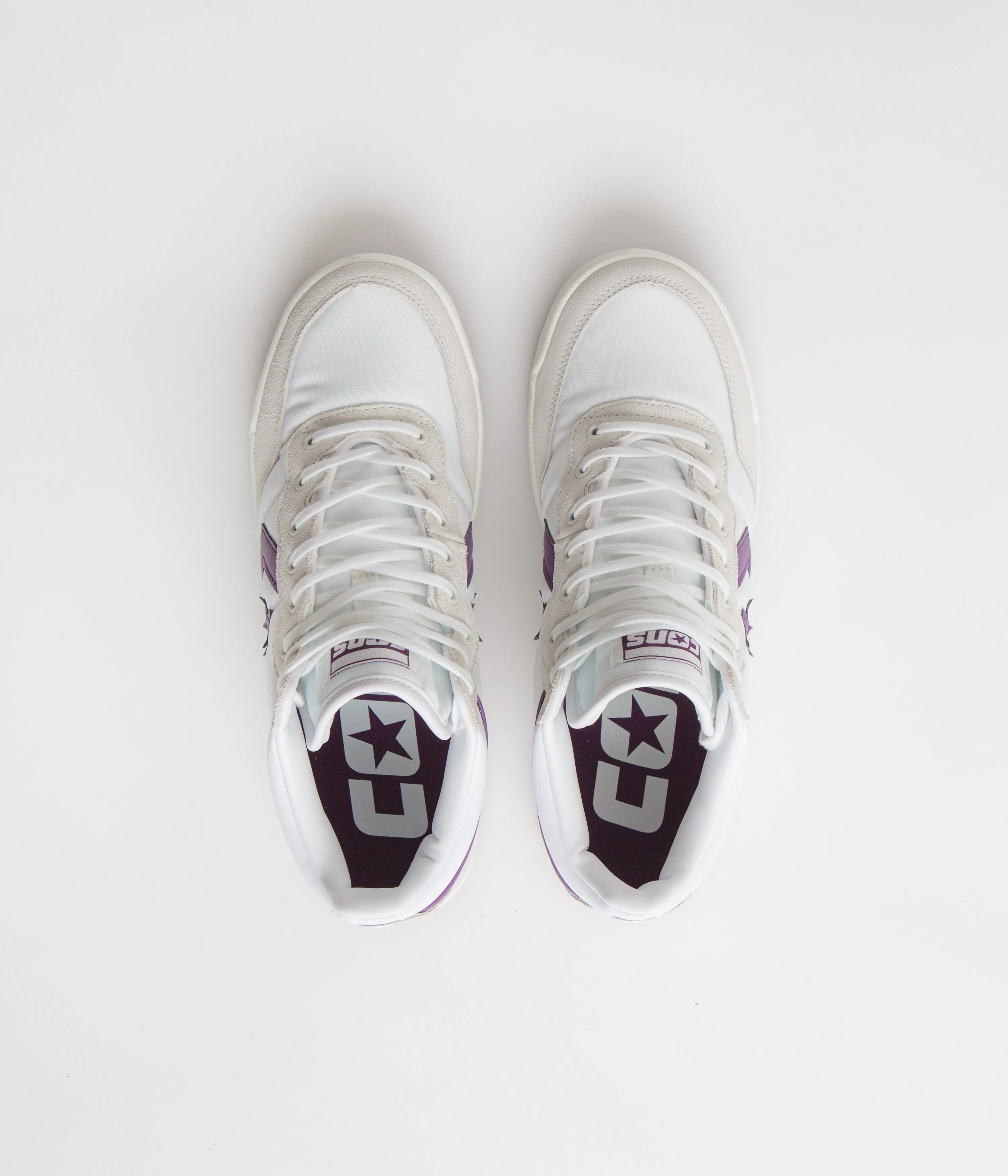 Converse Fastbreak Mid Shoes - White / Vaporous Grey / Purple