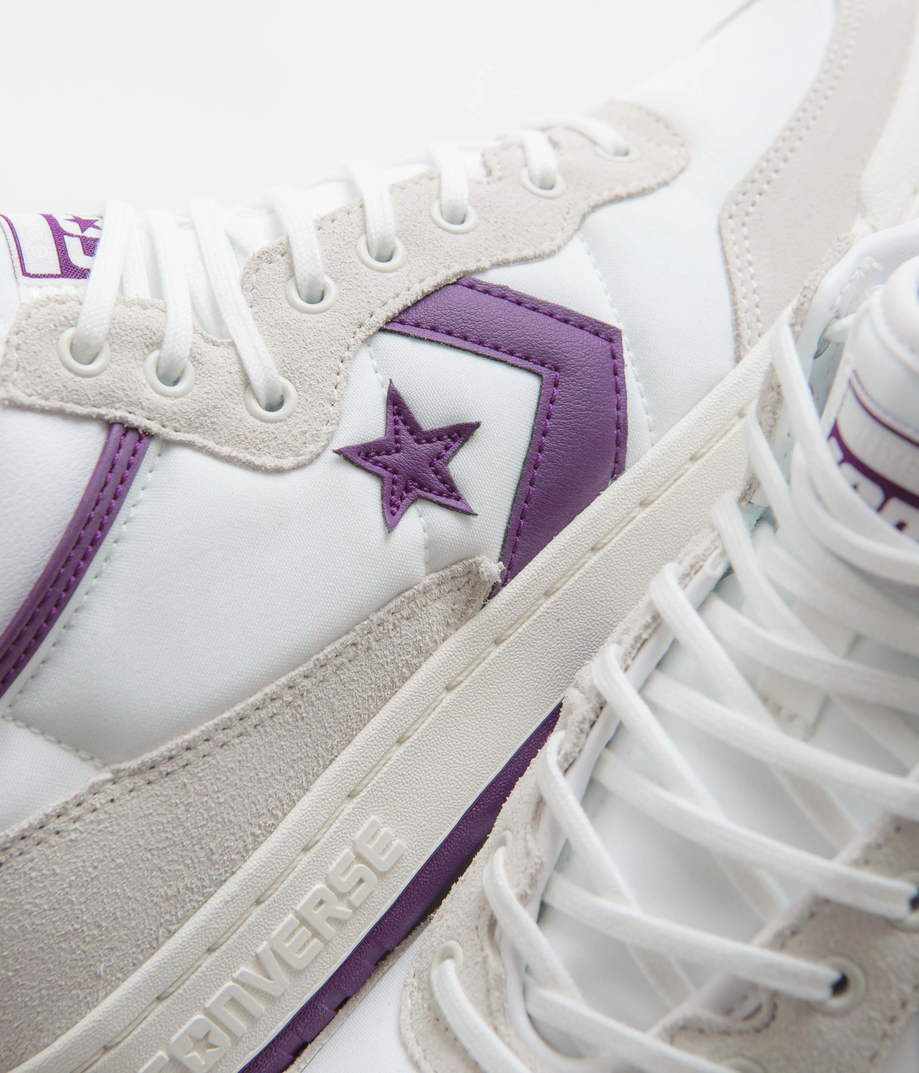 Converse Fastbreak Mid Shoes - White / Vaporous Grey / Purple
