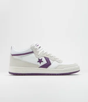 Converse Fastbreak Mid Shoes - White / Vaporous Grey / Purple