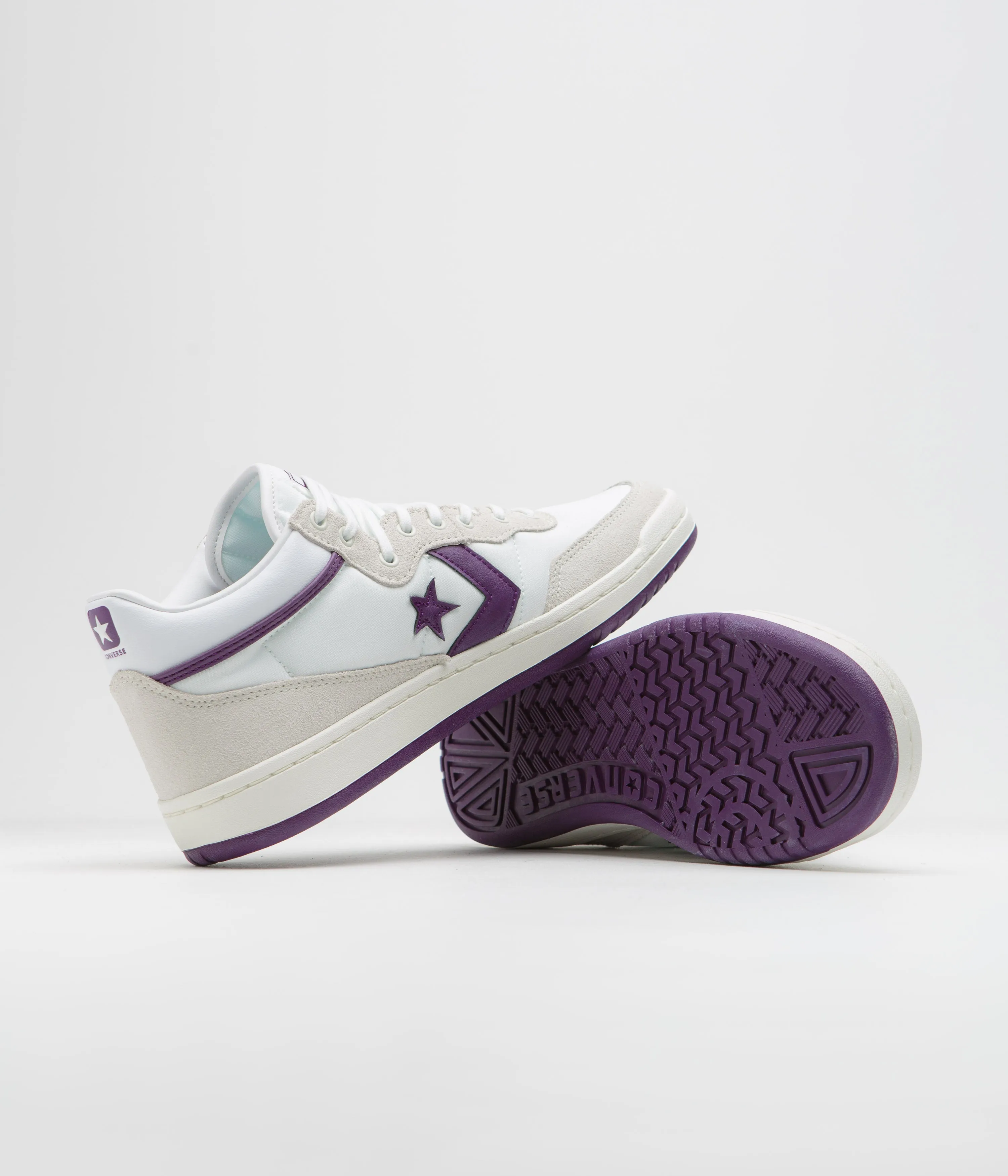 Converse Fastbreak Mid Shoes - White / Vaporous Grey / Purple