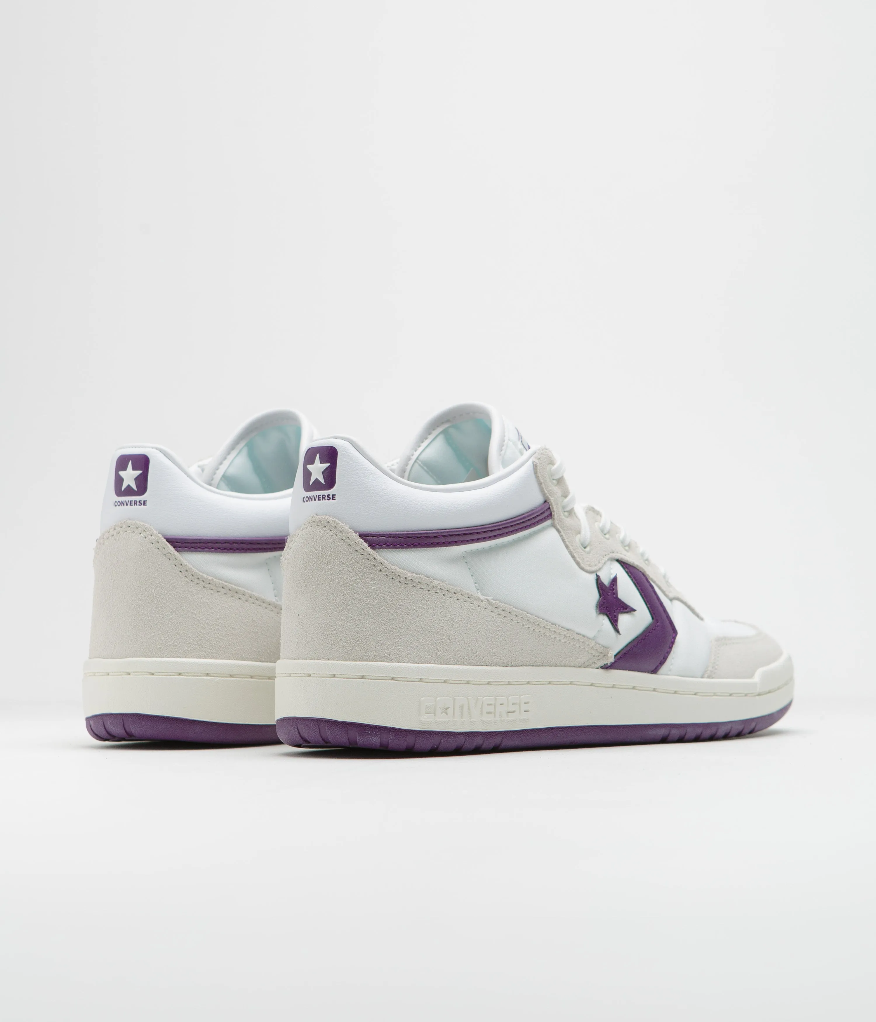 Converse Fastbreak Mid Shoes - White / Vaporous Grey / Purple