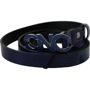 Costume National Sleek Dark Blue Leather Fashion Belt