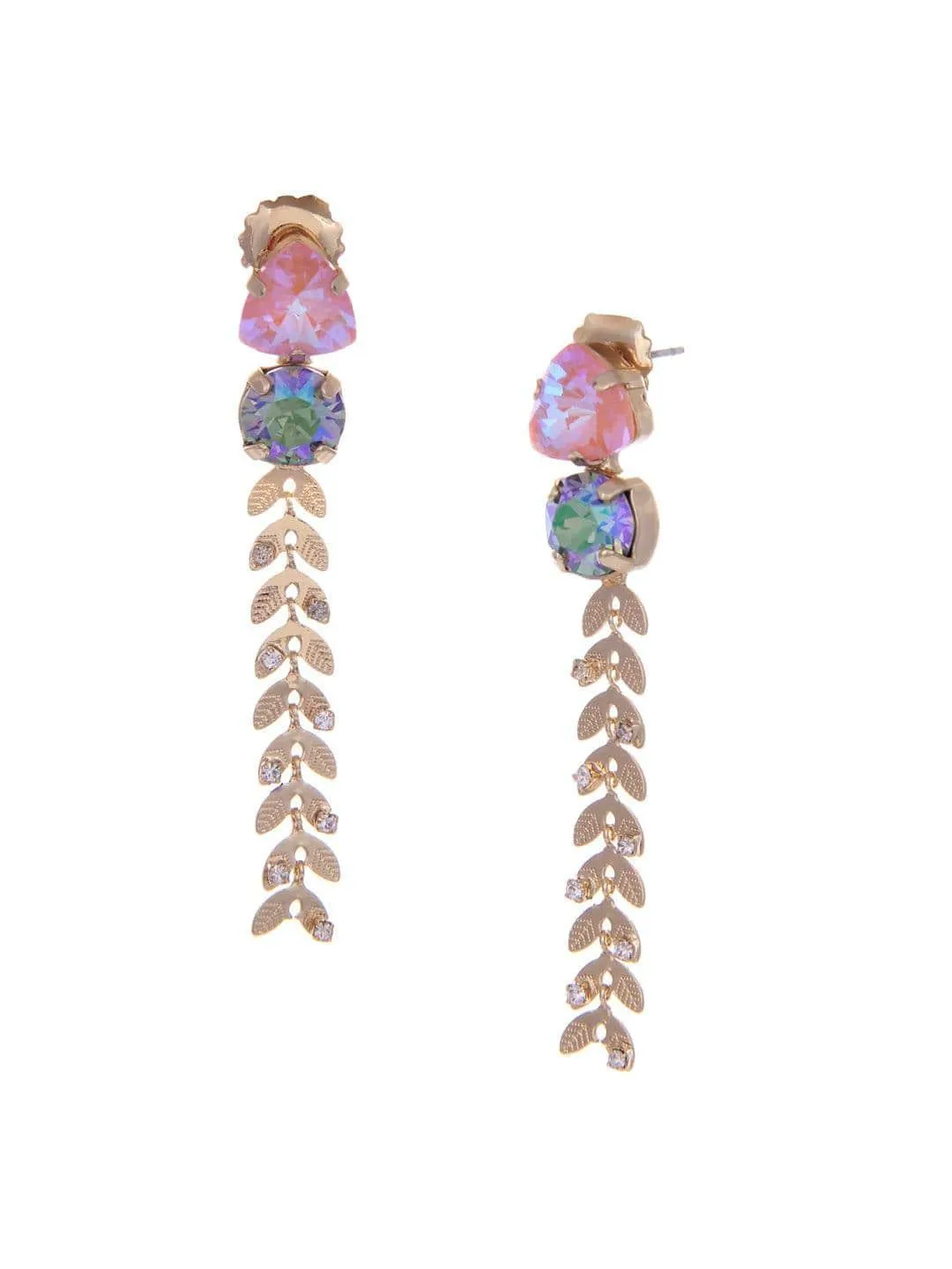 Crystal Trail Earrings Pink