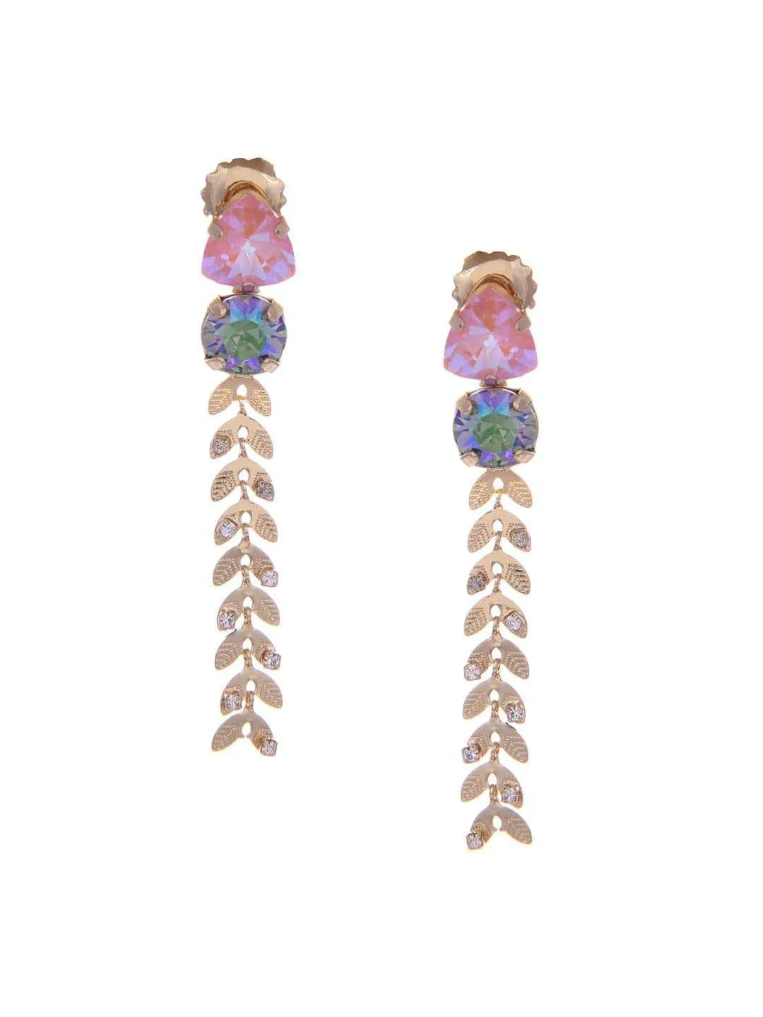Crystal Trail Earrings Pink