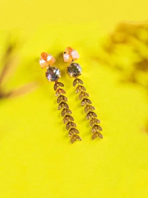 Crystal Trail Earrings Pink