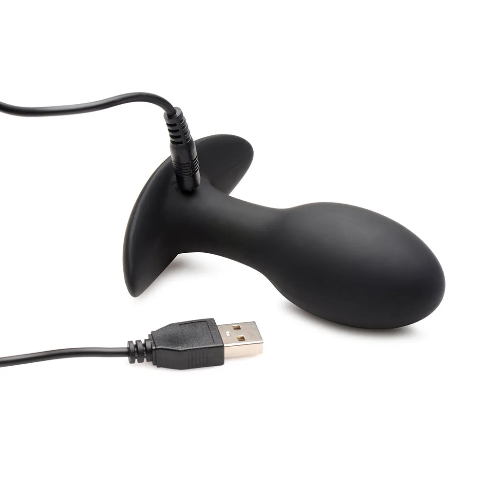 Curve Toys Rooster Rumbler Vibrating Silicone Anal Plug Medium Black