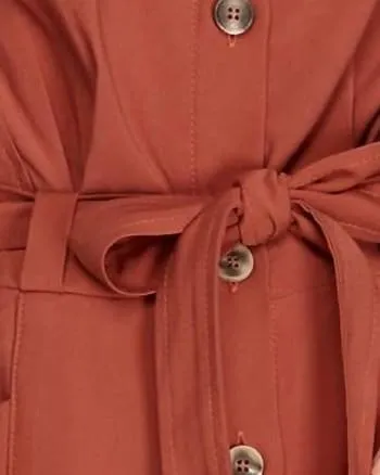 Drop Shoulder Woven Twill Romper With Pockets In Rust | Rust