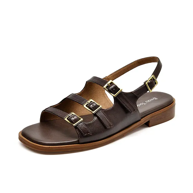 Emi Women's Low Heel Leather Sandal