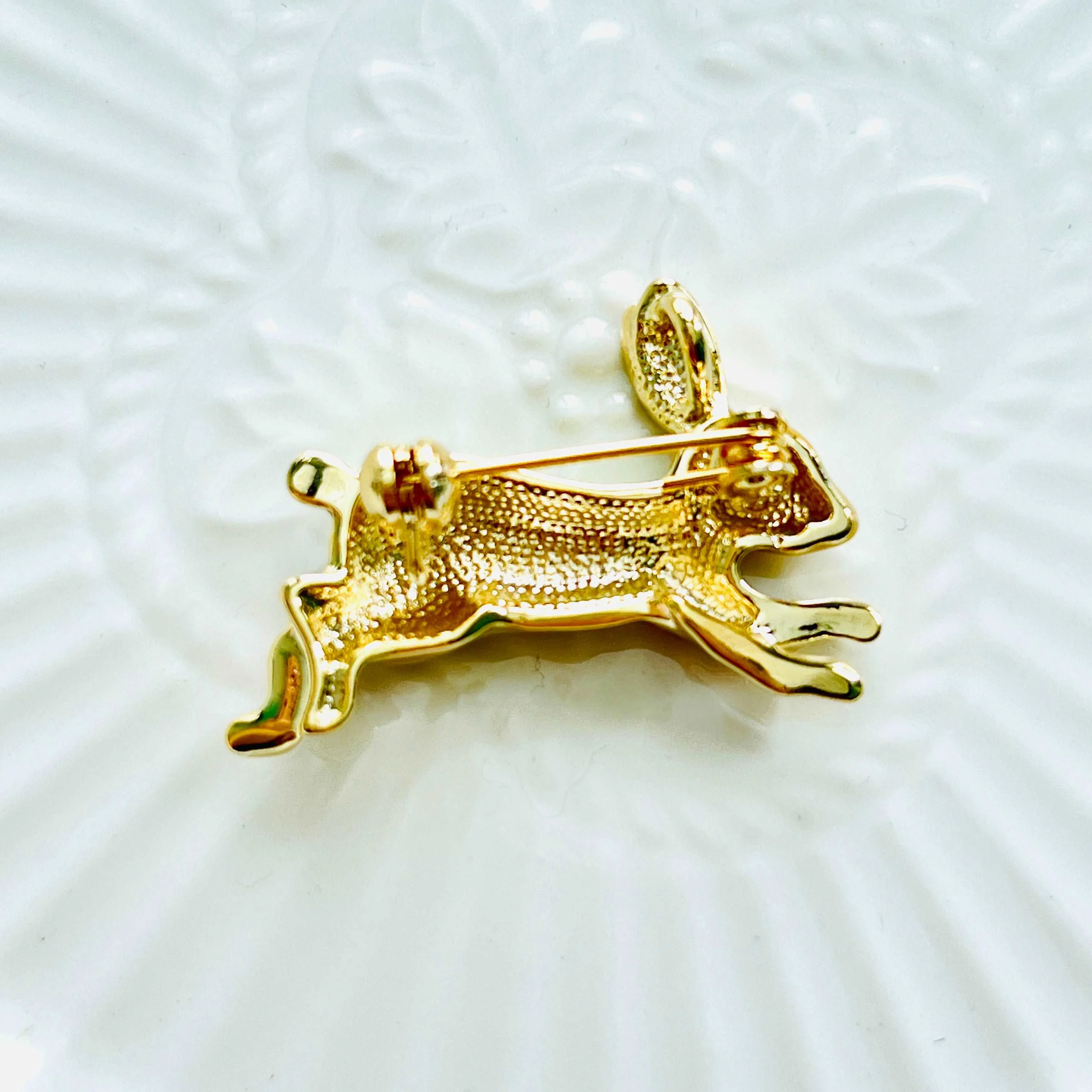 Enamel Colorful Running Rabbit Brooch