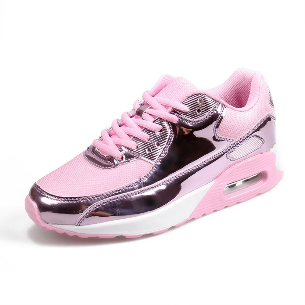 Fashion Women Sneakers Running Shoes Outdoor Sports Shoes Breathable Mesh Comfort Jogging Mesh Shoes Air Cushion Lace Up Ladies