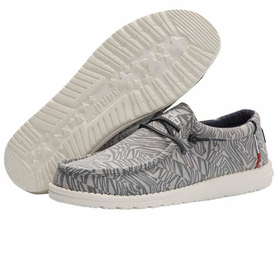 'Hey Dude' Men's Wally Print - Geo Grey