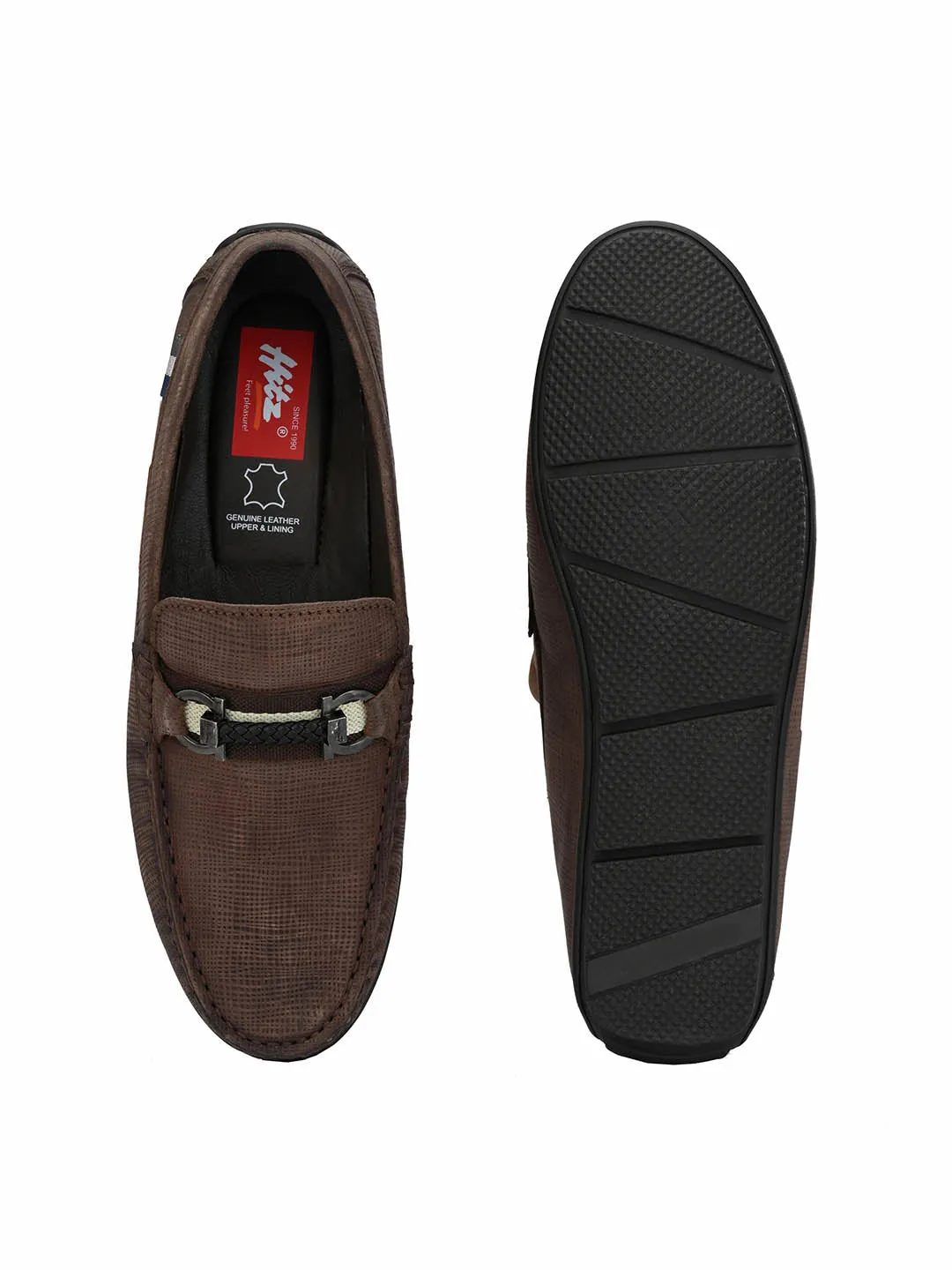 HITZ8305 Men's Brown Leather Casual Slip-On Shoes