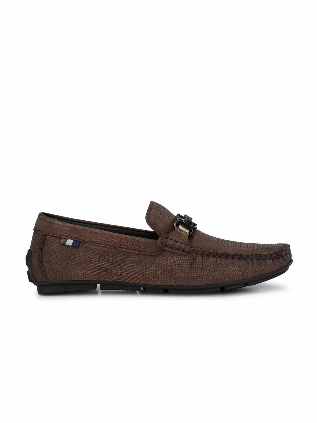 HITZ8305 Men's Brown Leather Casual Slip-On Shoes