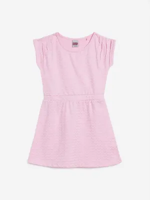 HOP Kids Pink Chevron Printed Dress