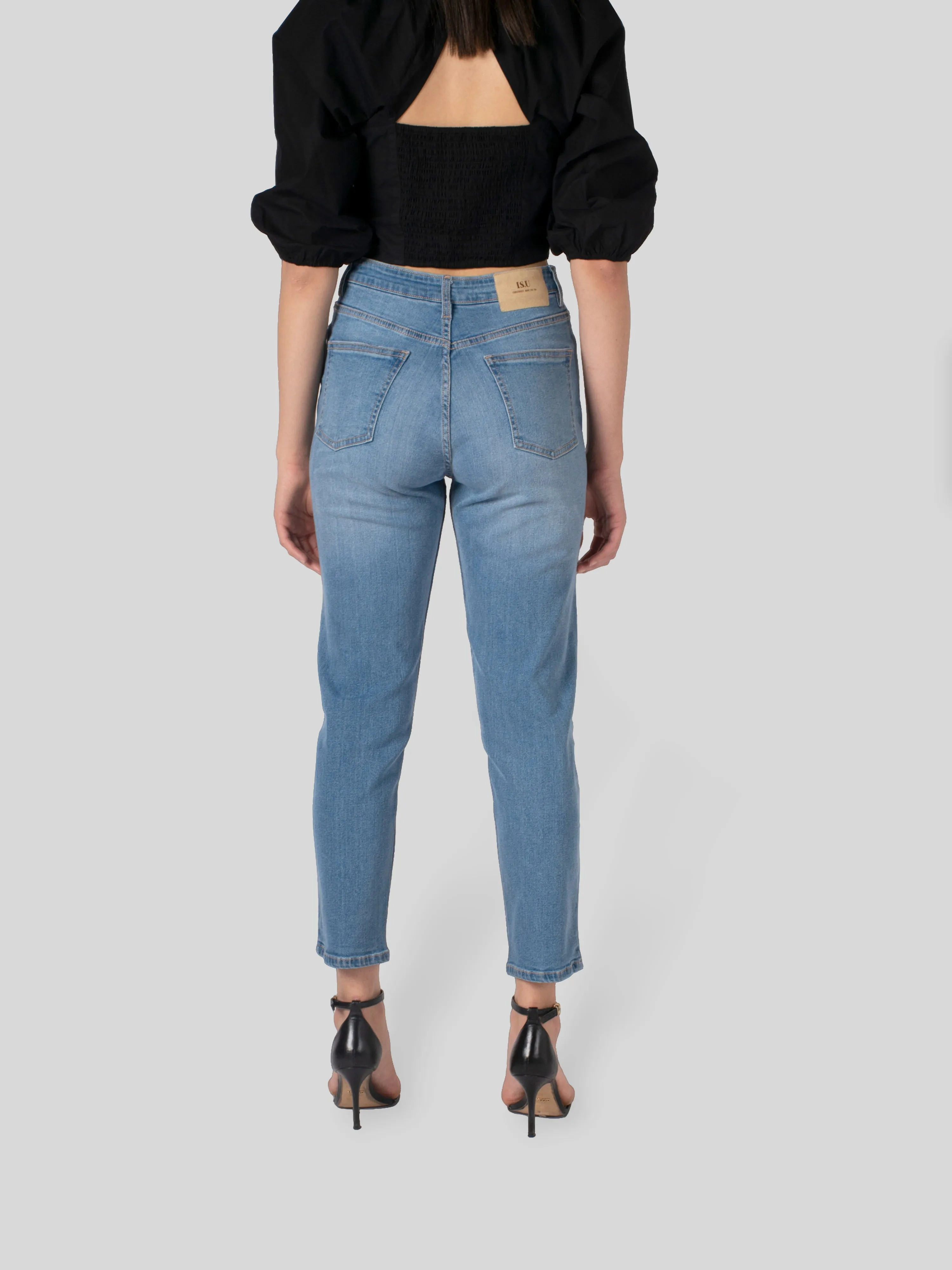 IS.U Mid Blue Straight Fit Denim Jeans