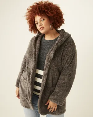 Jessica Fleece Hooded Cardigan | Charcoal Grey