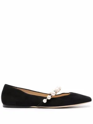 JIMMY CHOO Elegant Suede Leather Ballet Flats