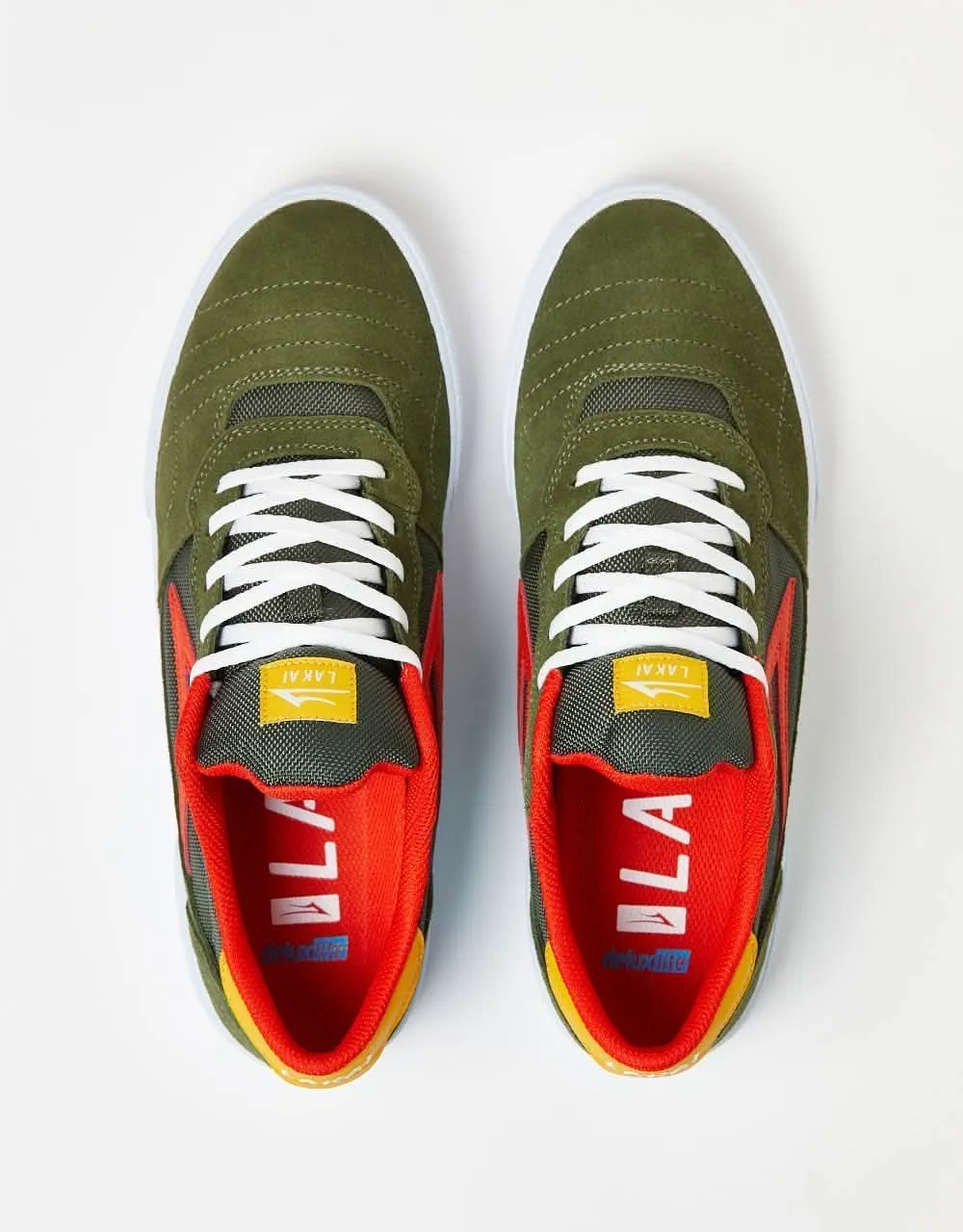 Lakai Cambridge Skate Shoes - Olive/Yellow Suede