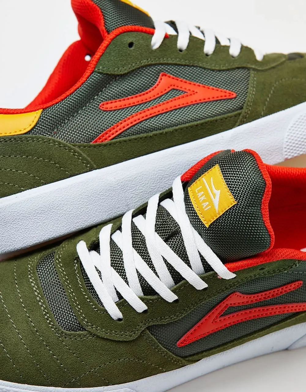 Lakai Cambridge Skate Shoes - Olive/Yellow Suede