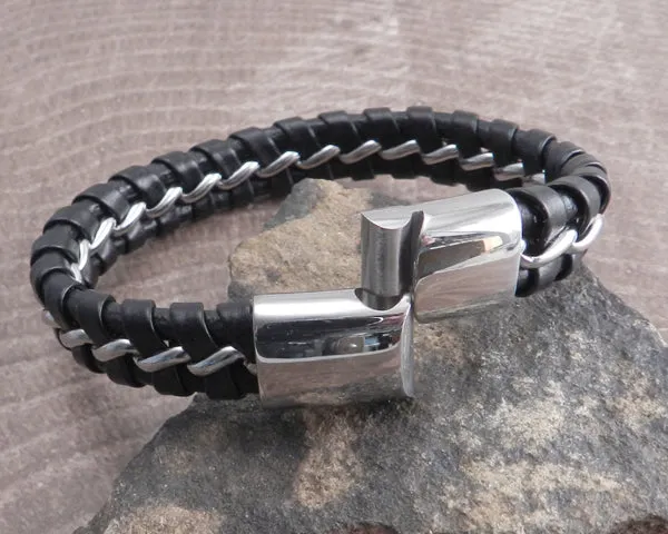 Leather Wave Wrap Tracer Bracelet