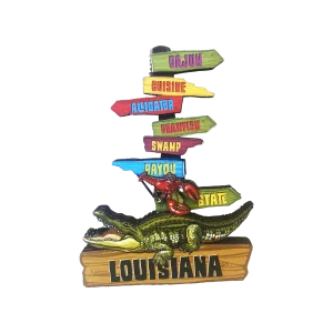 Louisiana Alligator Colorful Signpost Magnet