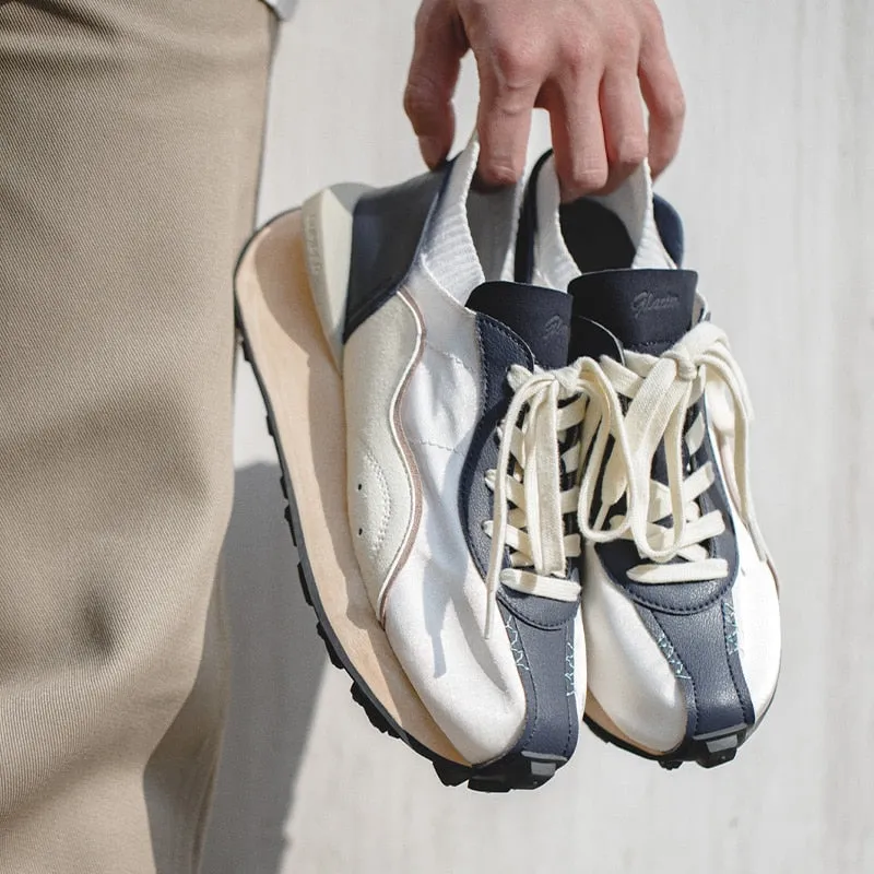 Maden Jogging Casual Shoes Old Shoes Blue White Snakers  Running Shoes Men Comfort Outdoor Breathable Shoe