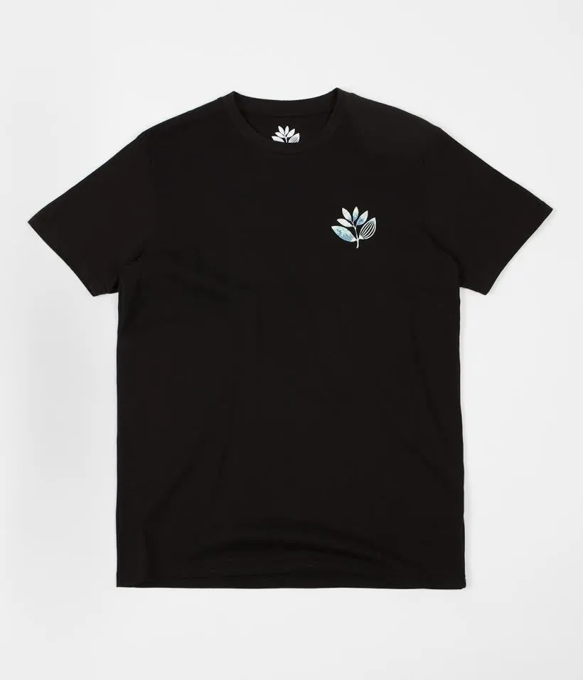 Magenta Hokusai Plant T-Shirt - Black