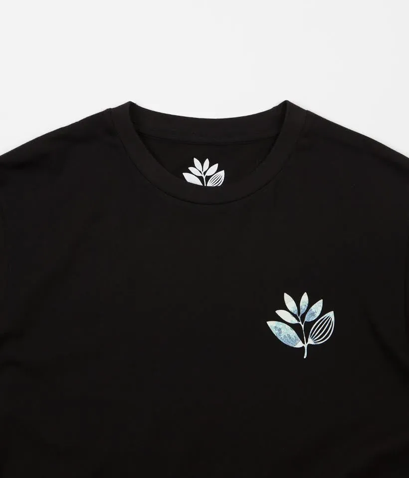 Magenta Hokusai Plant T-Shirt - Black