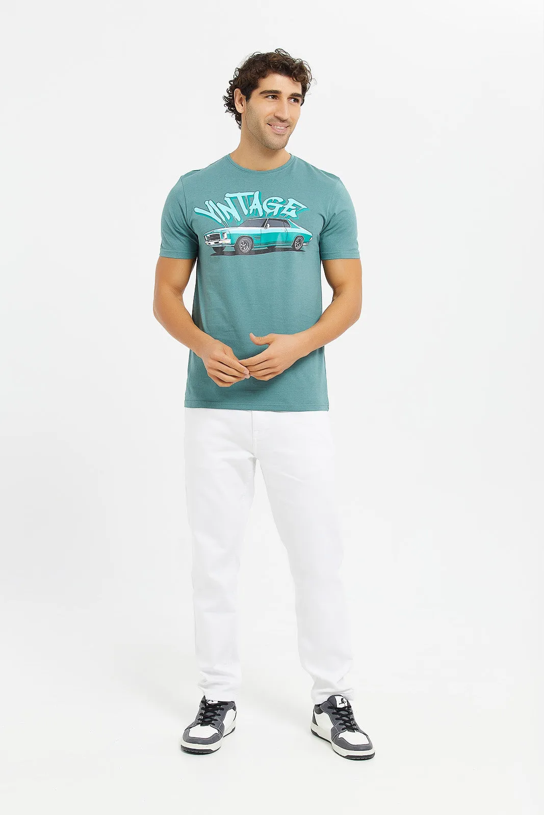 Men Mint Graphic T-Shirt