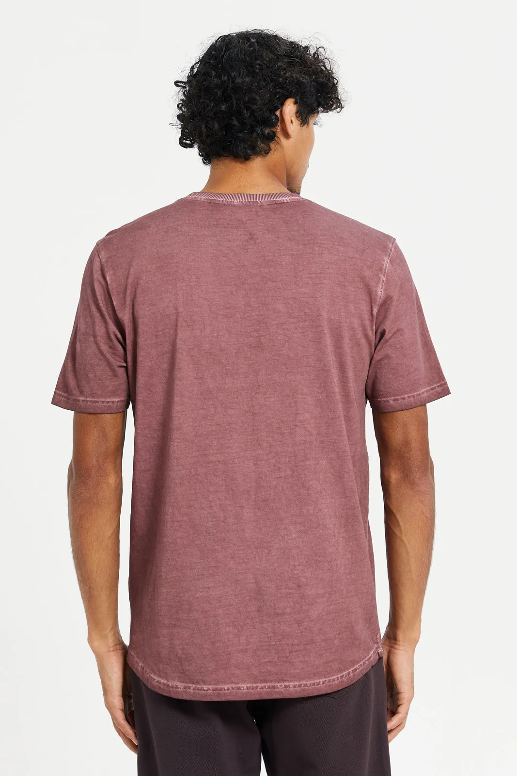 Men Pink Print T-Shirt