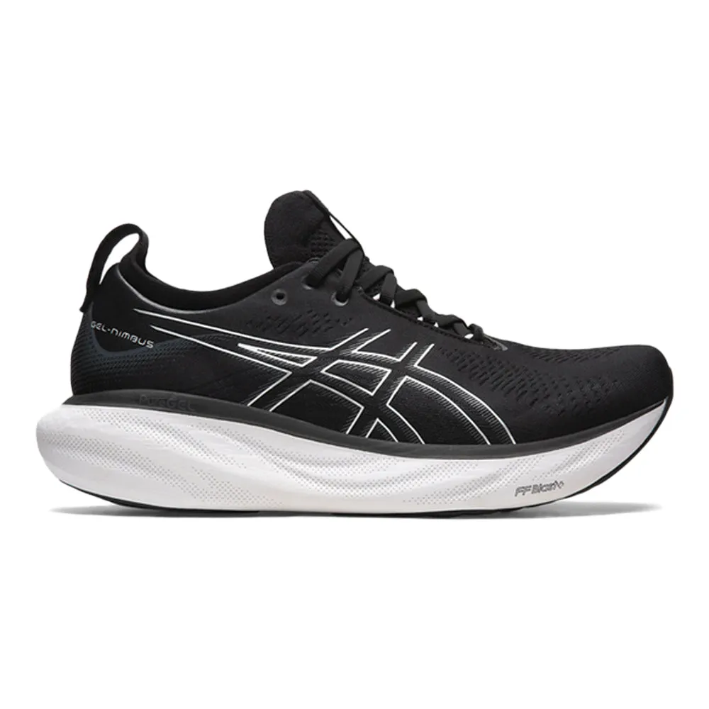Men's Asics Gel-Nimbus 25, Black/Pure Silver, 6.5 4E Extra Wide